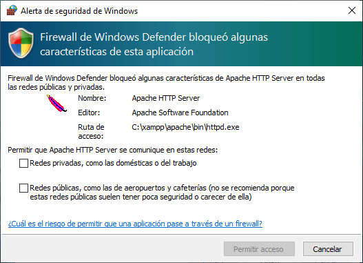 XAMPP servidor web Windows 5
