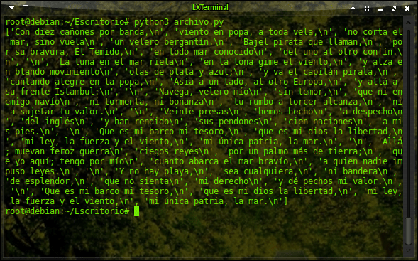 Leer todas las líneas de un archivo txt en Python
