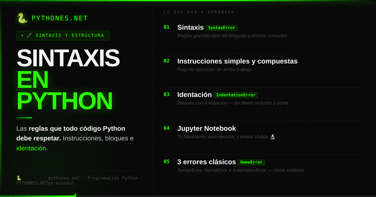 🖋️Sintaxis en Python 3 Errores comunes - PROGRAMACIÓN EN PYTHON