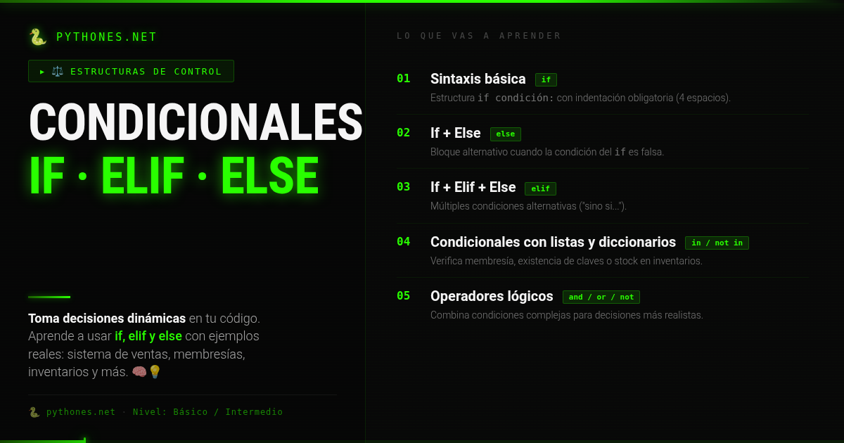 IF, ELSE, ELIF – Aprende los condicionales