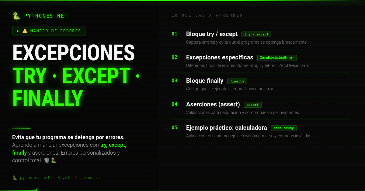 Excepciones en Python – Manejo de errores