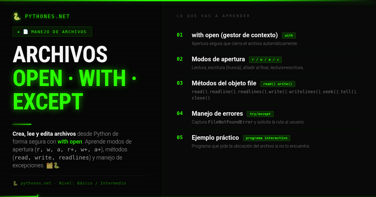 Archivos en Python – Métodos objeto file
