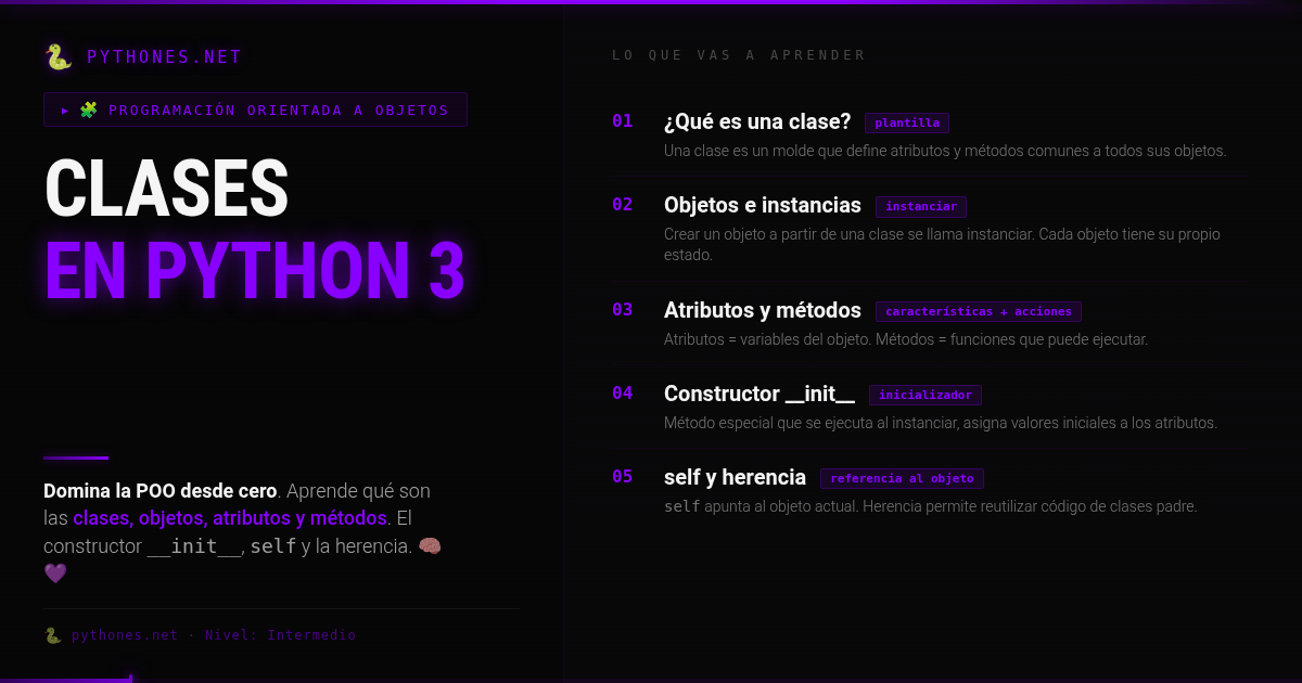 Clases en Python 3 - Guía actualizada 2026