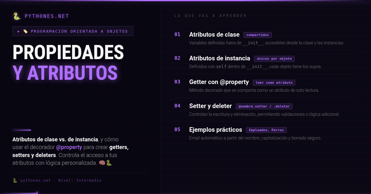 Propiedades y atributos de clase