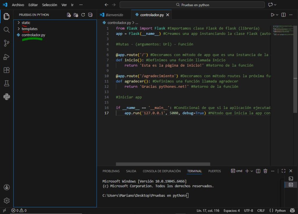 estructura proyecto jinja2 flask
