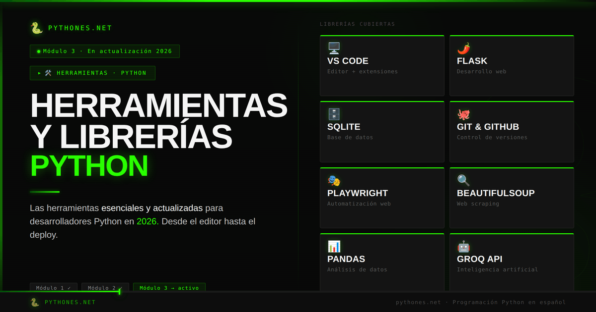 Herramientas para programar en python y librerías útiles actualizado
