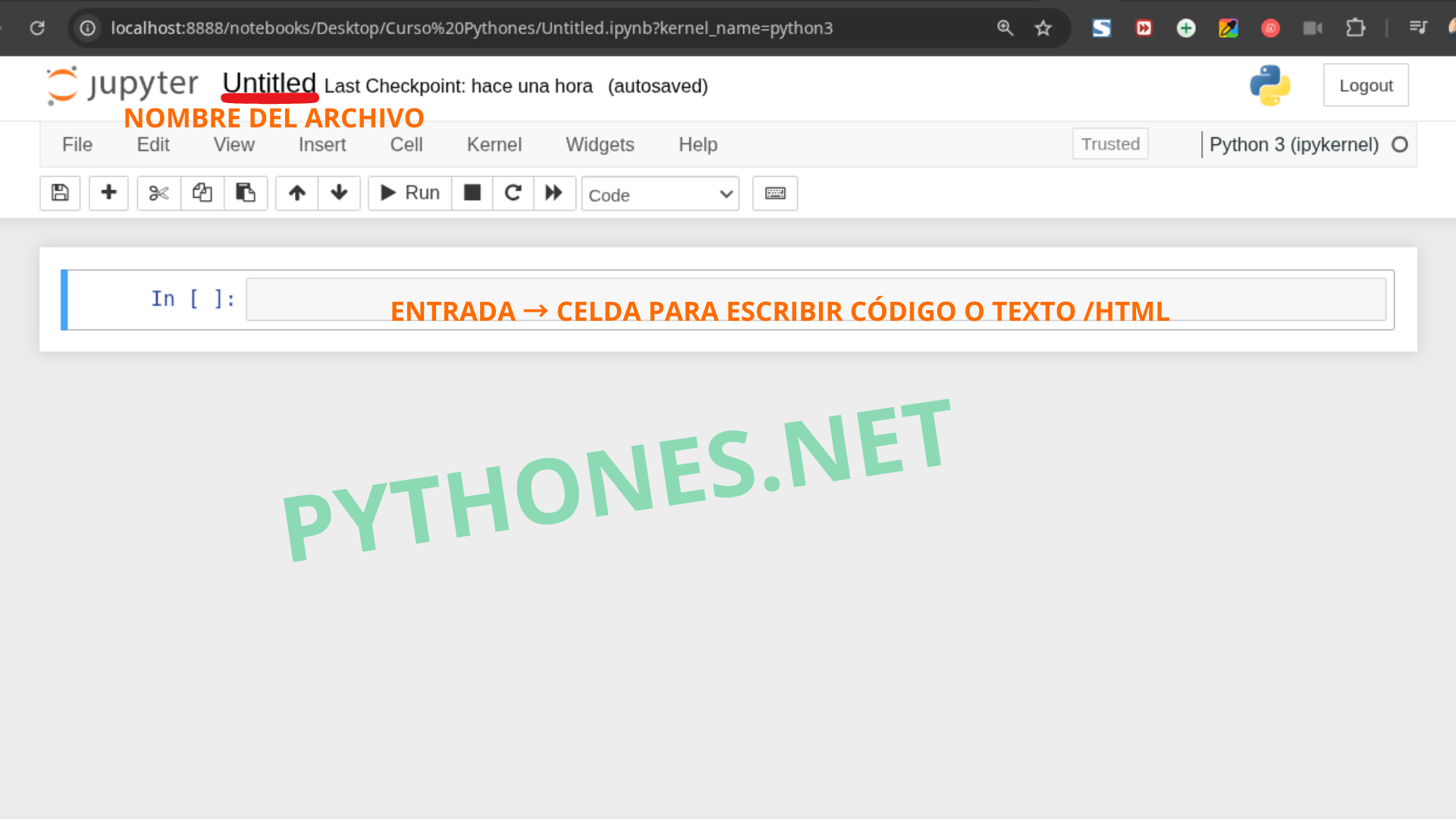 Nuevo cuaderno en Jupyter Notebook