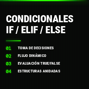 Estructuras condicionales if, elif, else