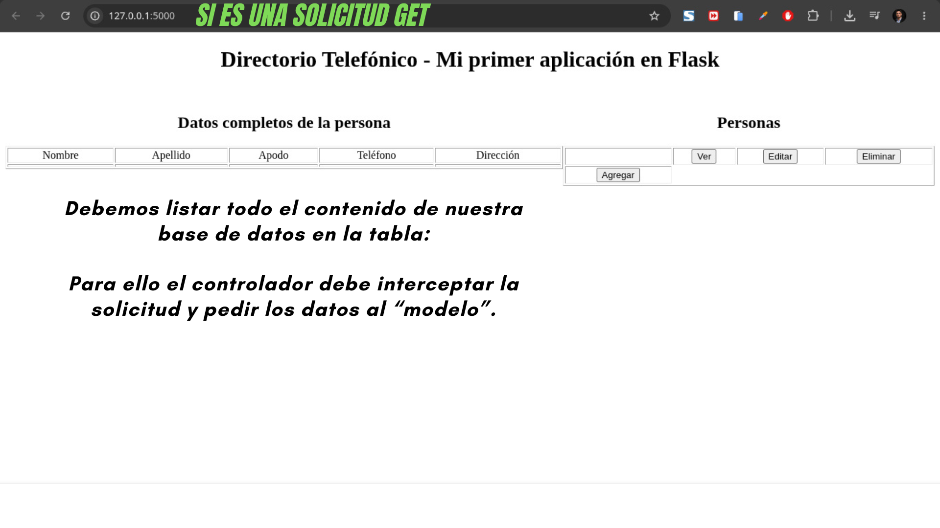 Listar datos de la base de datos JSON al detectar una solicitud get - jinja2 . tutorial flask